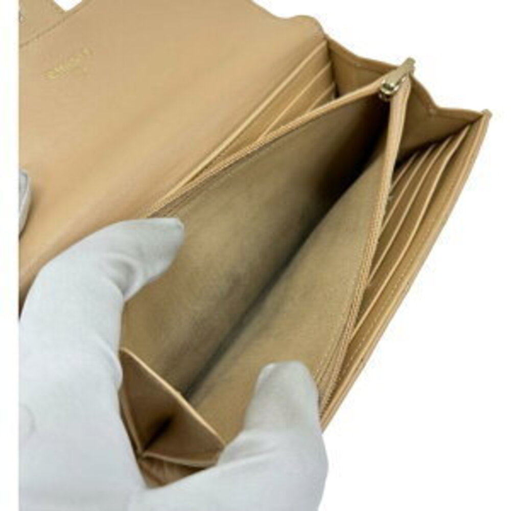 Chanel Lambskin Long Card BL Tan Bifold Beige Wallet Matelasse MaMox GG Shoulder - Picture 8 of 8